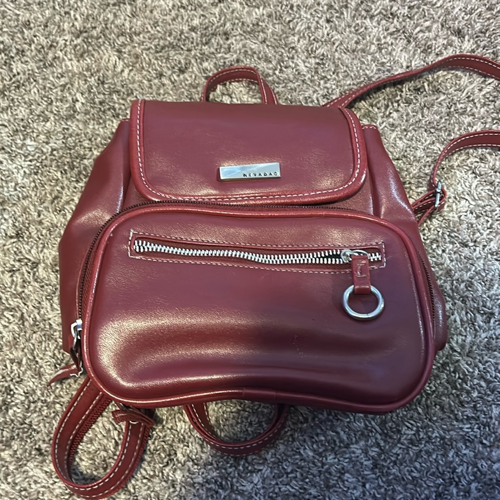 dark red backpack/purse